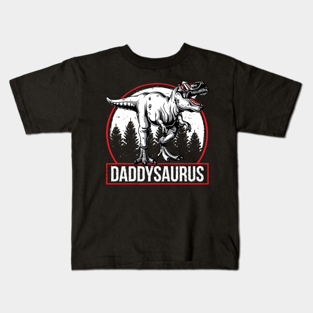 Funny Daddysurus Rex Daddy Saurus Fathers Day Gift Kids T-Shirt by HCMGift